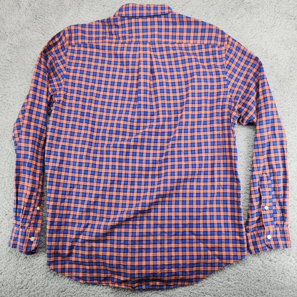 Ralph Lauren Long Sleev Button Down Shirt Mens Size XL Check Pattern Orange Blue - Picture 3 of 7